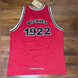 NYS X DICKIES 'SUN-DYED IN TEXAS' BASKETBALL JERSEY - RED Size XL. Deadstock